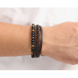 Käekett - tiigrisilma ja obsidiaaniga